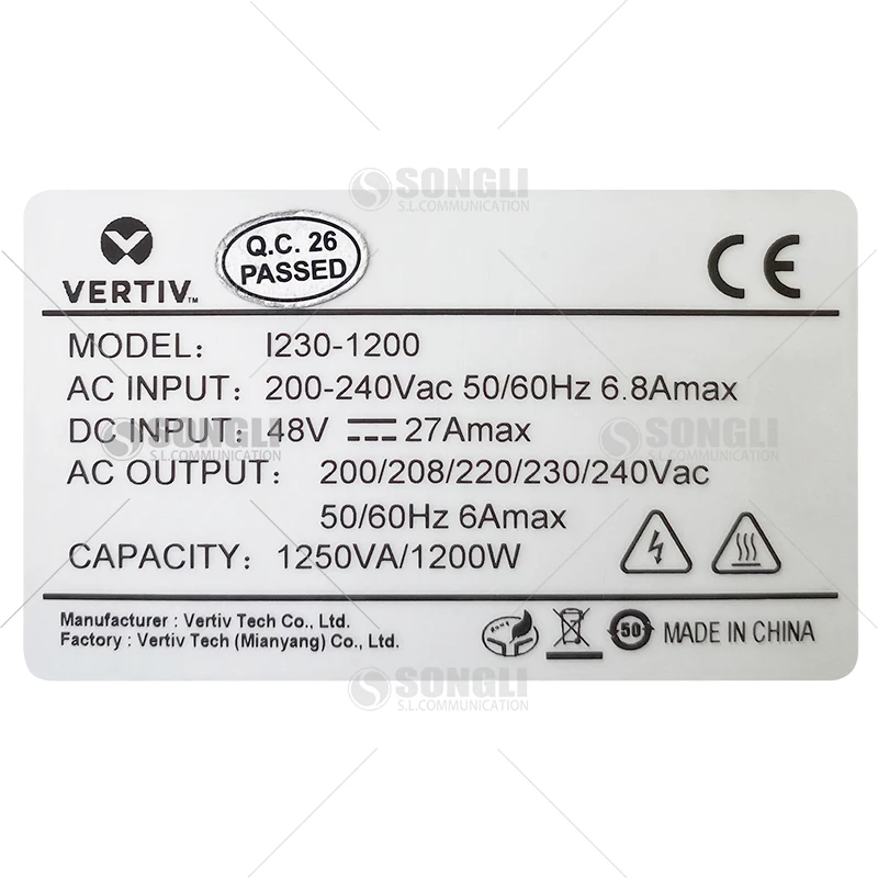 Vertiv NetSure Inverter I230-1200 48v para 220v módulo inversor 1200W