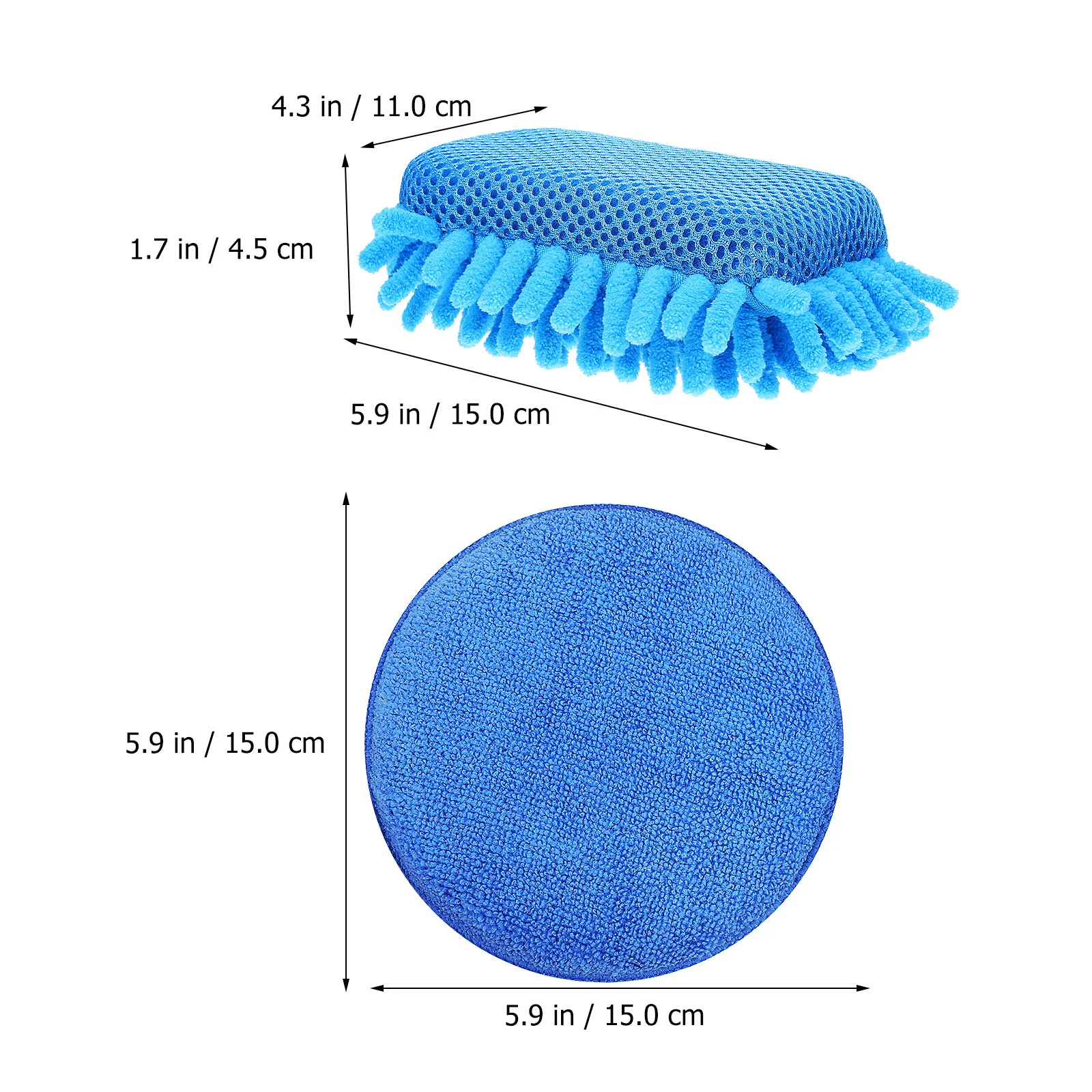 

4Pcs Chenille Cleaning Sponges Wax Applicator Pads Car Wash Sponge Set Scratchfree Soft Multiuse Car Wash Sponge Set