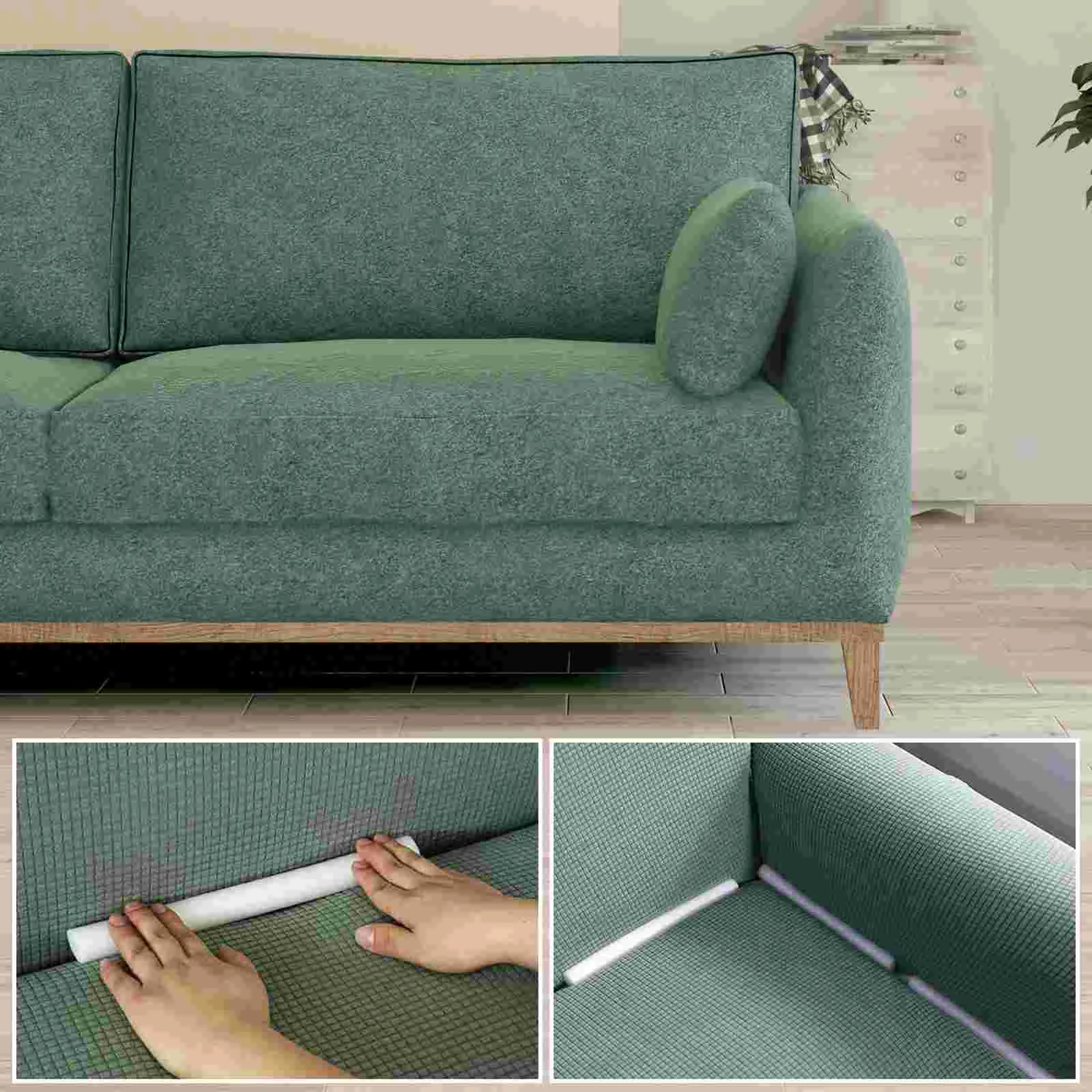 14 Pcs Foam Filler Rods Sofa Fixing Bar White Couch Cushion Grip Sofa Slipcover Grips Furniture Cover Tuck Grips Foam Support image 3