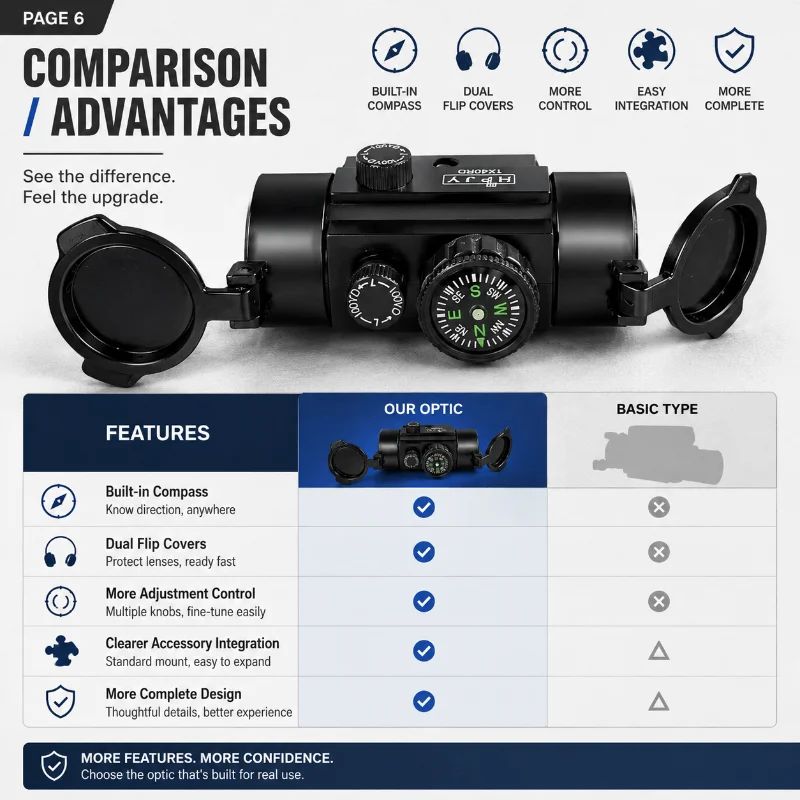 Outdoor Interactive Hobby Accessory 1X40RD Optical Observation Module Plastic Housing with Flip Lens Protection Covers