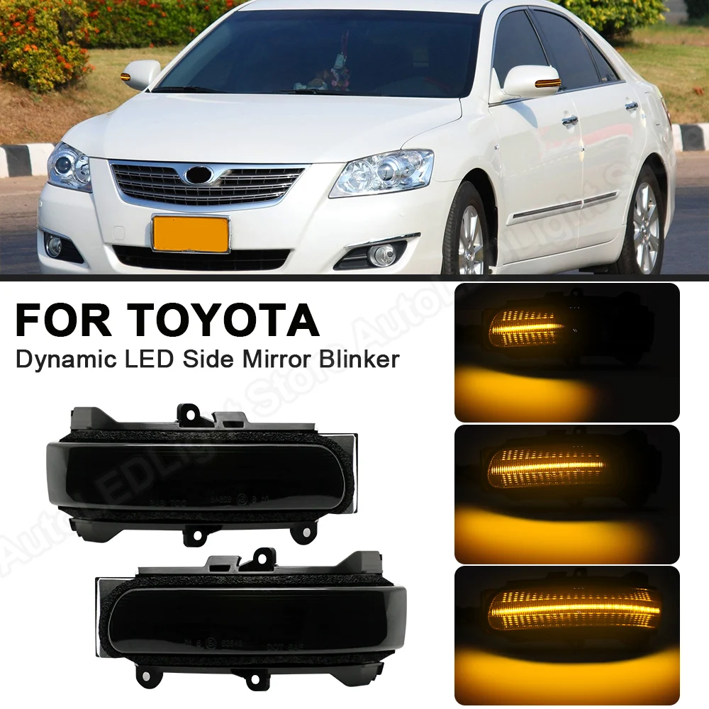 

Dynamic Turn Signal Light 2PCS LED Side Wing Rearview Mirror Indicator Blinker Lamps For Toyota Camry Prestige Vios XV40 Aurion