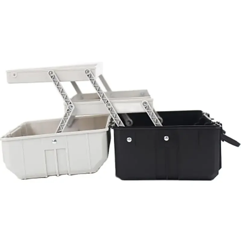 17 Inch Three Layer Plastic Foldable Toolbox Household Maintenance Electrician Tool Storage Case Multi-functional Box