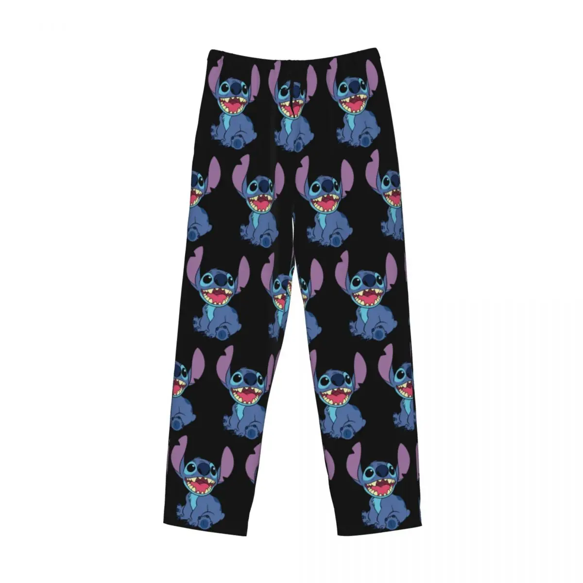 Custom Printed Cute Stitch Pajama Pants for Men Cartoon Sleep Sleepwear Bottoms with Pockets