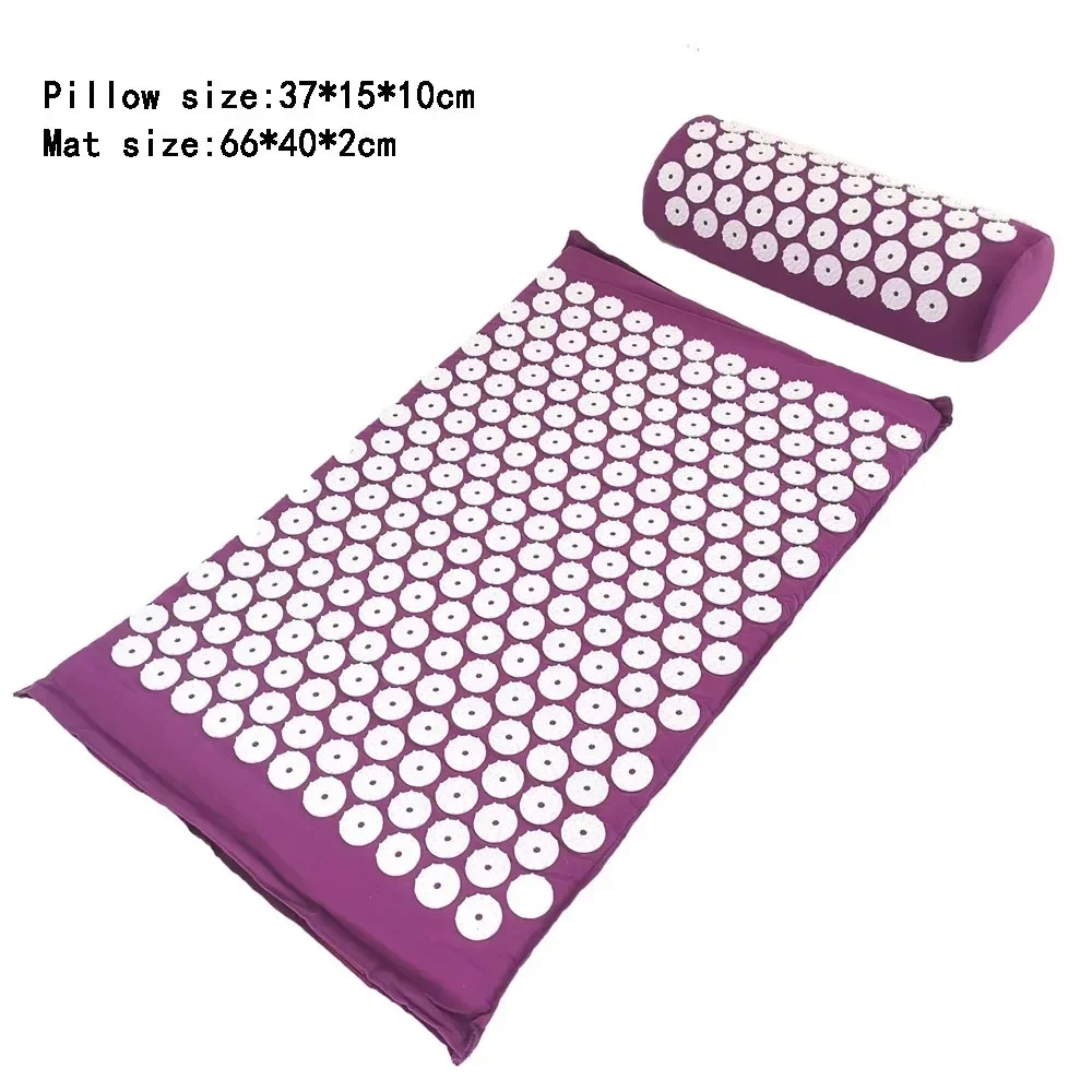 Profession Acupressure Massage Yoga Mat Touchpoints Relieve Back Body Pain Stress Spike Mat Acupuncture Mat with Pillow Cover