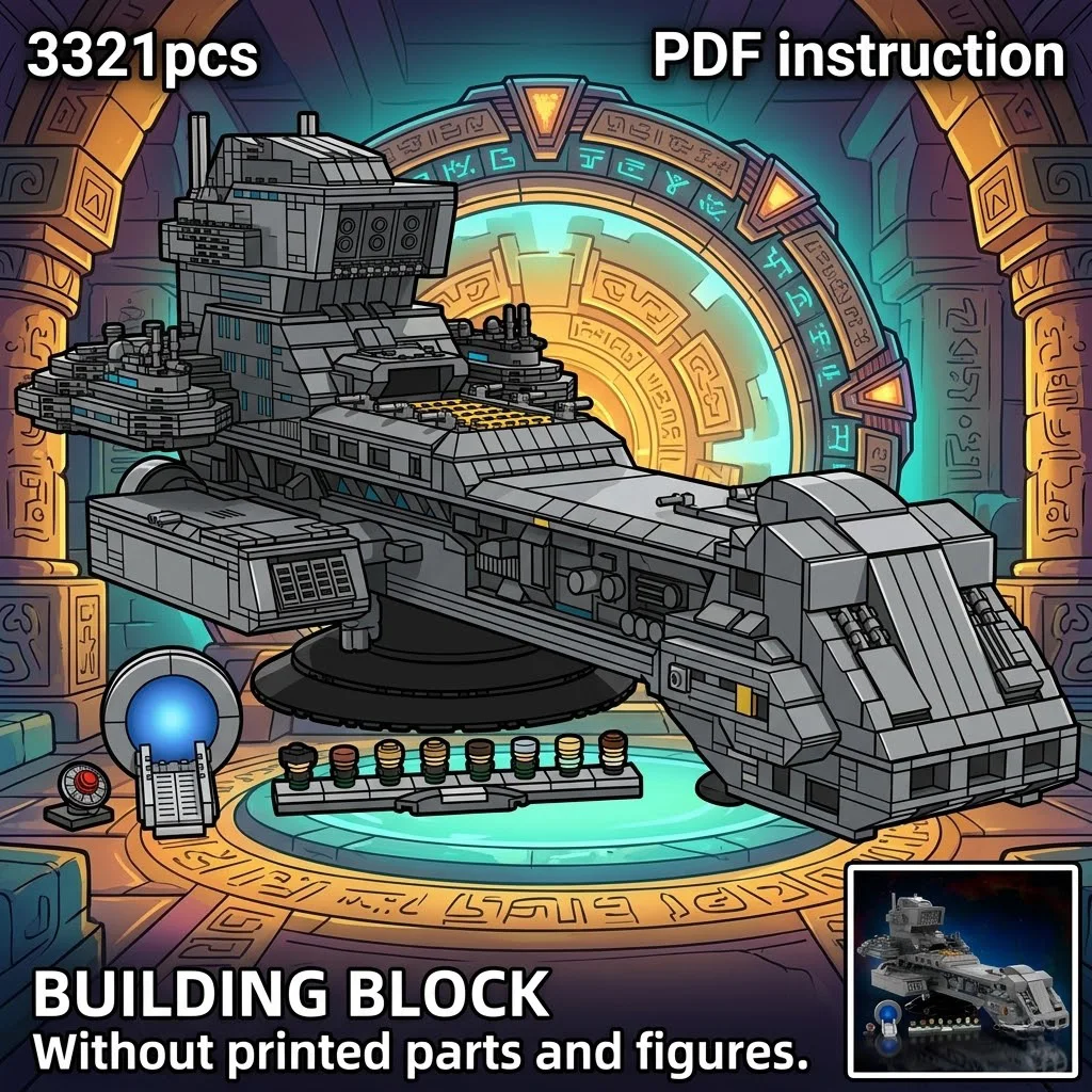 

Sci Fi Space Warship Model Desktop Decoration Display Set Birthday Gift Building Bricks Toy For 254663 MOC