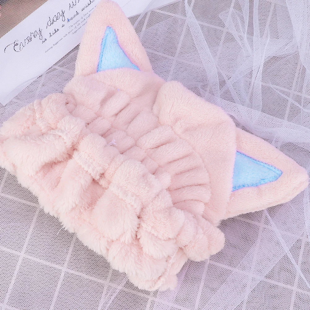 

2pcs Cat Ear Hair Drying Towel Fast Drying Thicken Water Absorption Cap For Home Bathroom Travel Gym Quick Dry Haircap