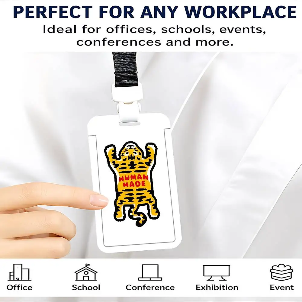 Animal Tiger Clear ID Card Holder Lanyard Neck Strap Badge Case Door Credit Card Protector Daily Gift view 6