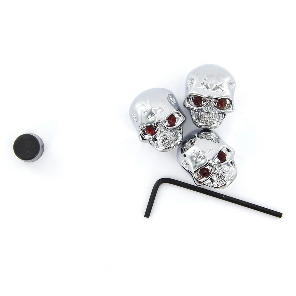 

3pcs Silver Skull Volume Tone Knobs for Metal Skull Tone Knob Electric Guitar 19mm Height Replace Old Accessories
