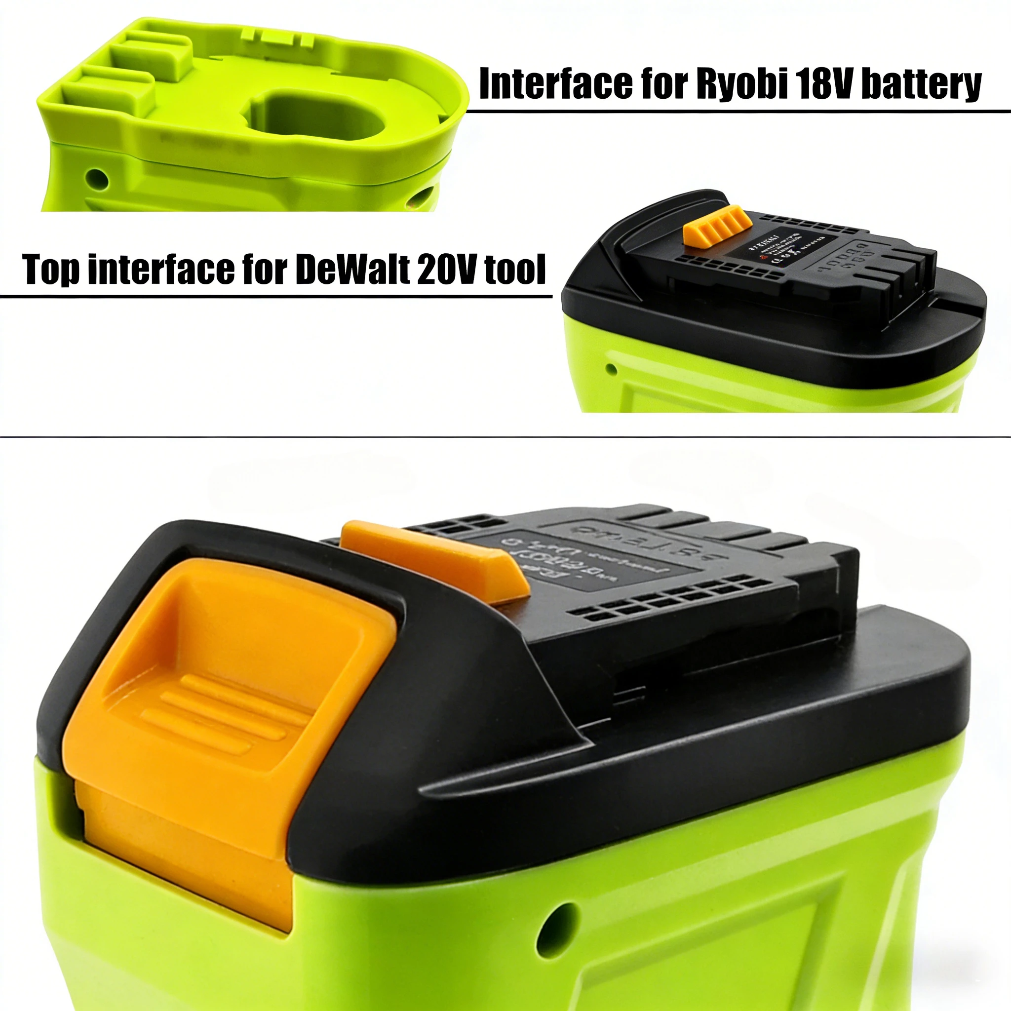 

Адаптер для аккумулятора RYB18DW: преобразует литий-ионный аккумулятор Ryobi 18В в аккумулятор Dewalt 20В для беспроводных электроинструментов и дрелей