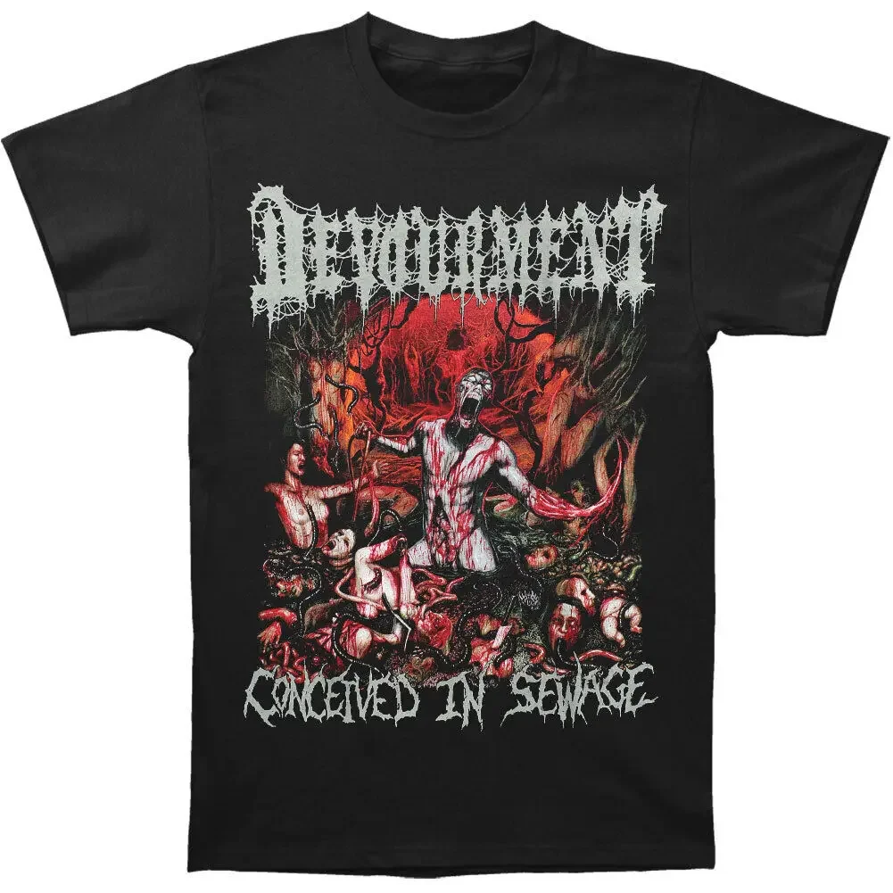 Men'S Devourment Conceived In Sewage T Shirt Small Black