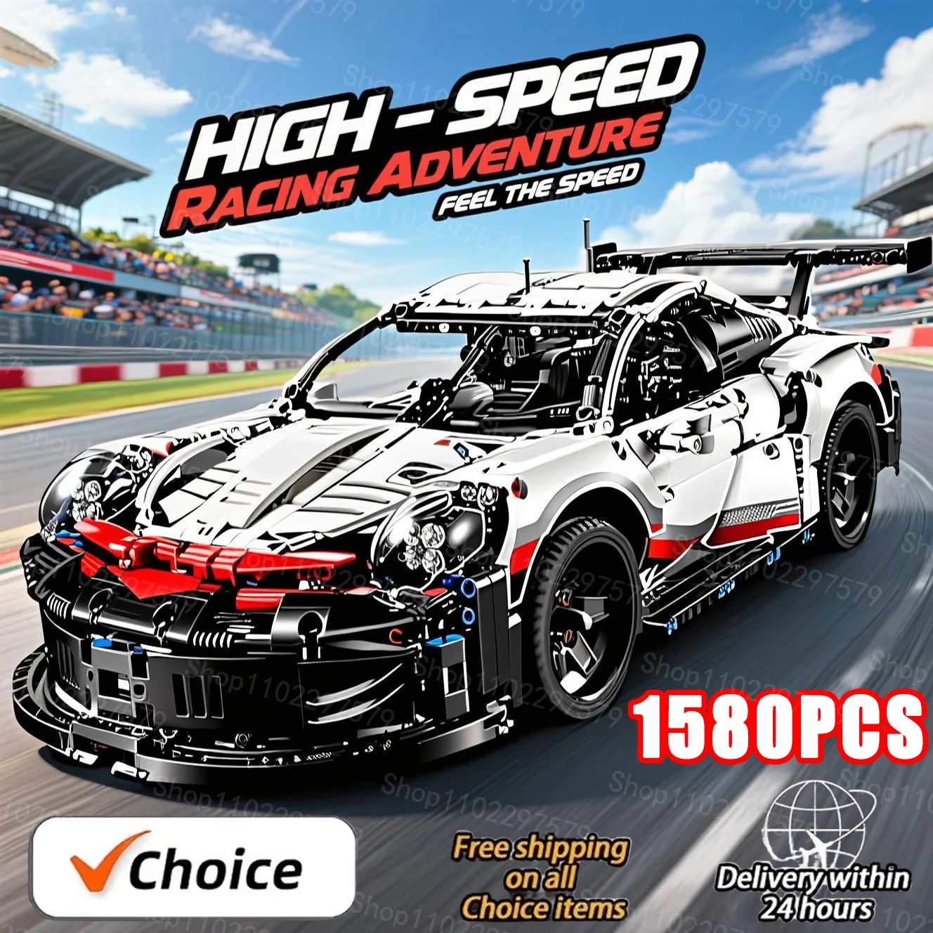 New Technical 1580PCS Mechanical Group RSR Race Car 42096 Model 1:8 Scale Sport Car Kit Adults to Display Build Collectible Gift