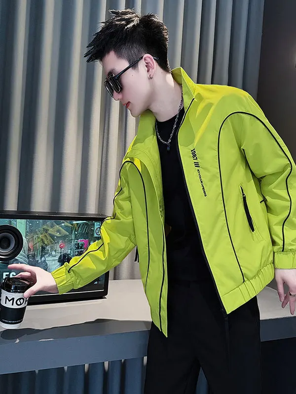 

Casual ort Men's Jaet 2025 New Sle Streetwear Embroidered Outerwear Spring Autumn Trendy Polyester Long Sve Zipper C...