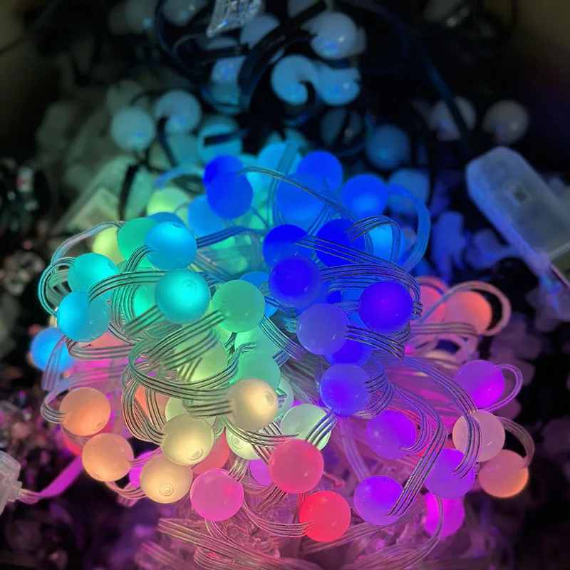 2026 NEW 5V USB Bluetooth RGBIC Round Ball String Lights,APP Music Mode Waterproof Lamp,Camping Garden Atmosphere Decor