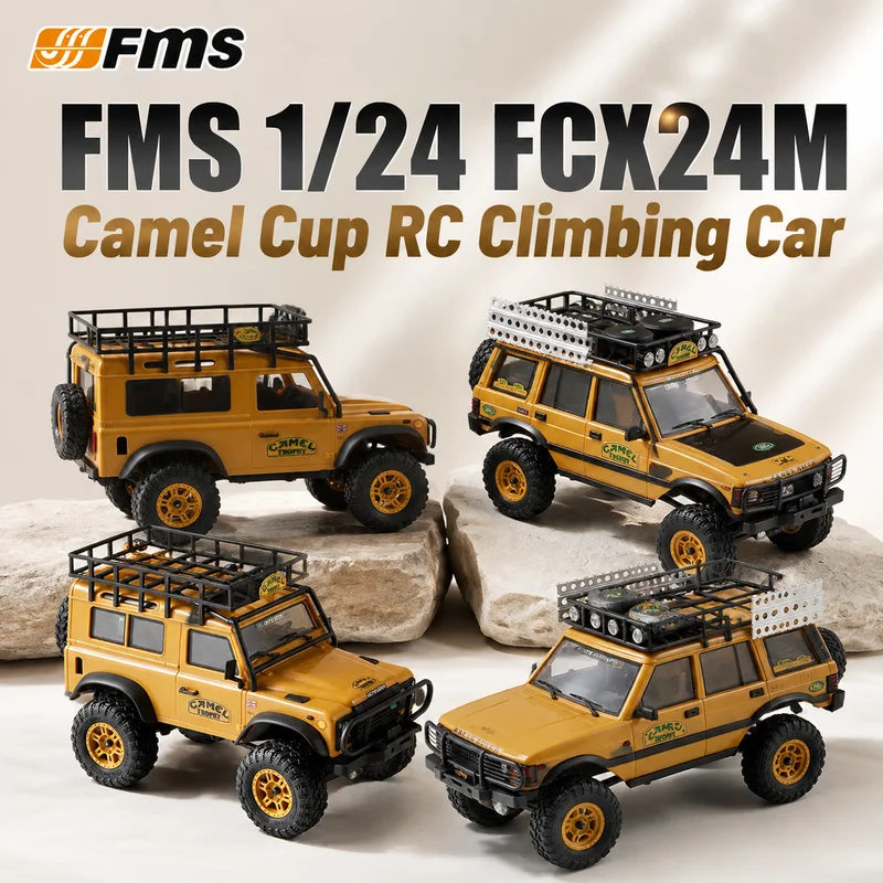 Hot FMS FCX24M Camel Cup 1/24 Simulation Land Rover Remote Control Off-Road Climbing Vehicle 4WD Electric RC Model With Lights