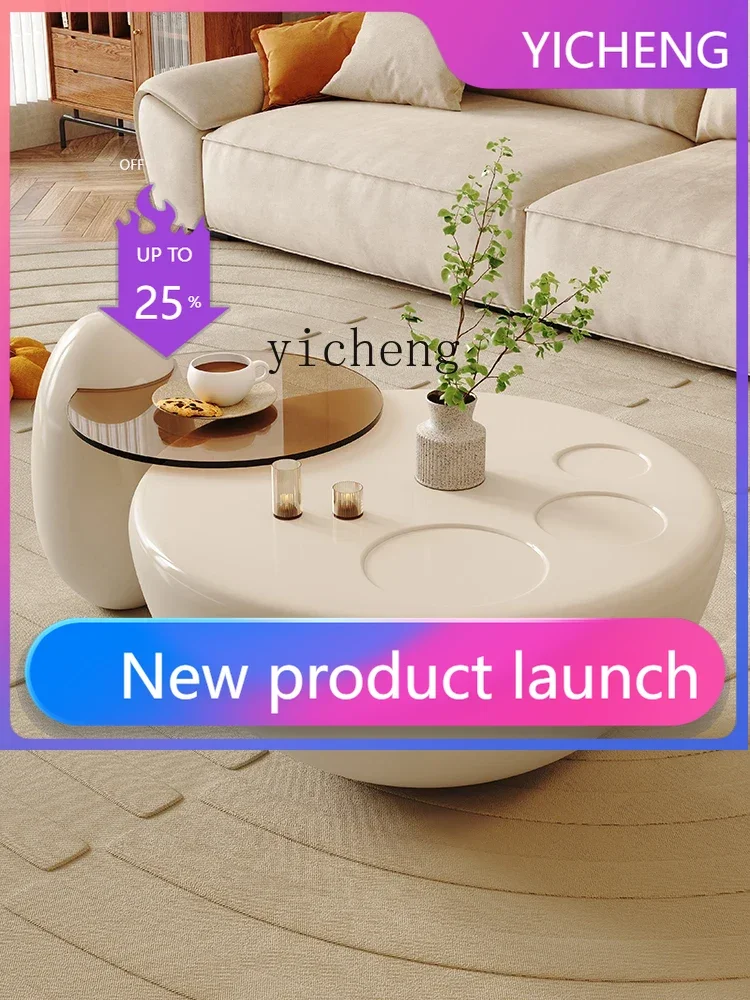 Cream Wind Cat Claw Creative Round Size Combination Side Table Coffee Table Living Room Household