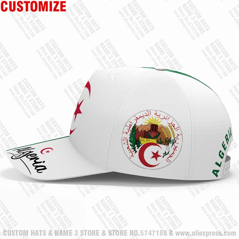 Algeria Baseball Cap Free Custom Name Number Dza Hat Islam Logo Arabic Algerie Arab Text Alger Travel Flag Algier Photo Headgear