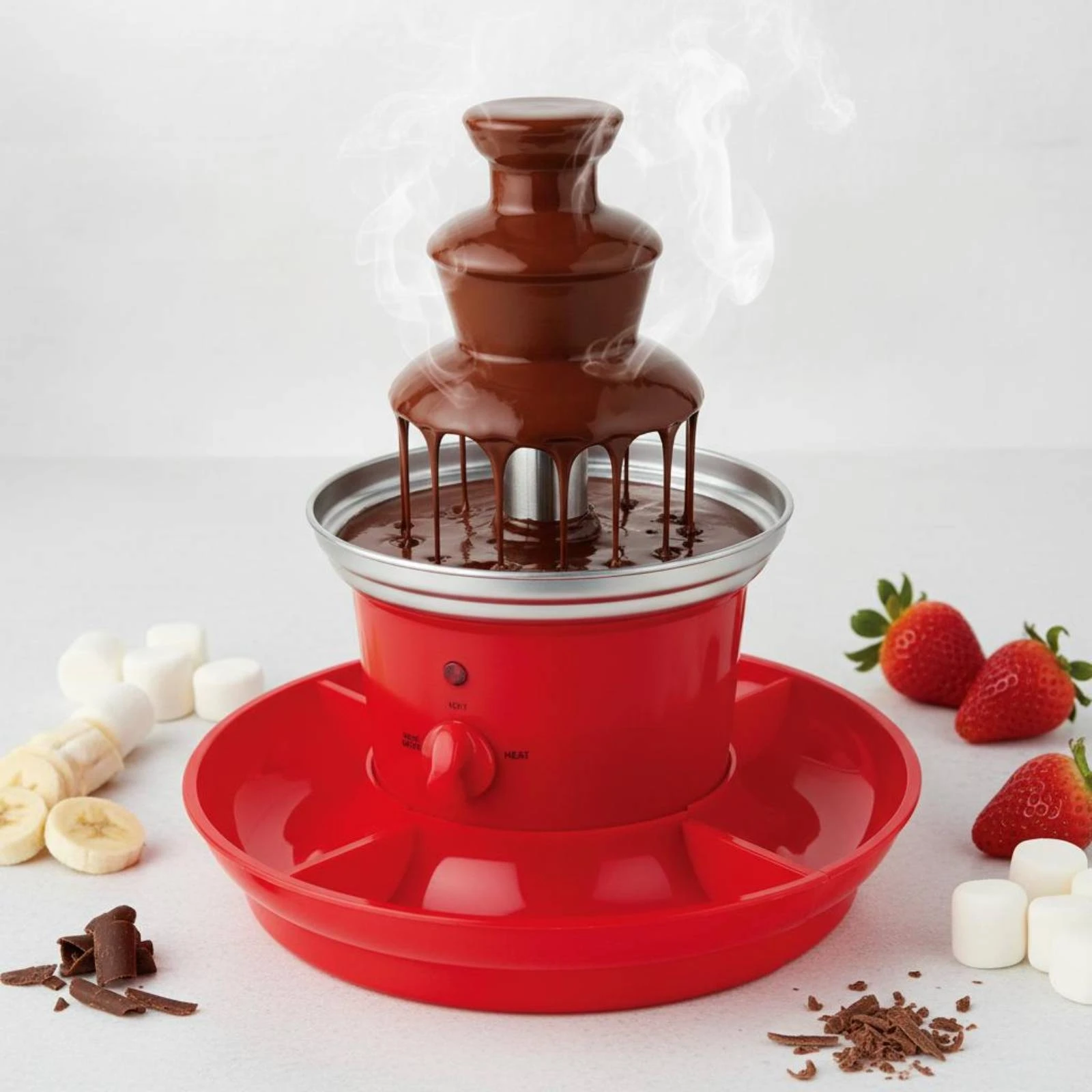 

Three-Tier Chocolate Fountain Built-in Tray Tiered Chocolate Fountain Dessert Appliance Accessible-topTop Circular