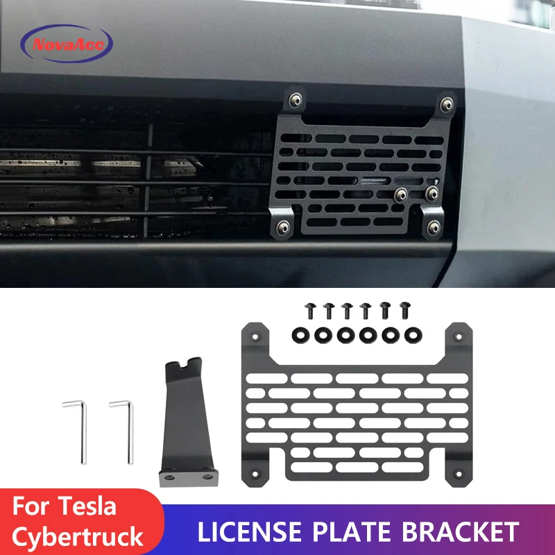 

NovaAcc License Plate Bracket For Tesla Cybertruck No - Drill License Plate Mount Anti - Rust License Plate Frame Bolt