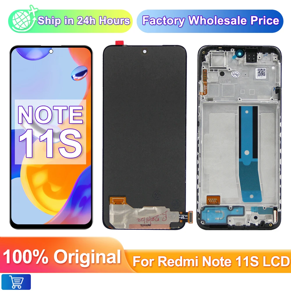 

6.43"AMOLED For Xiaomi Redmi Note 11s LCD Display Touch Screen Digitizer Assembly Replacement For 2201117SG, 2201117SI Display