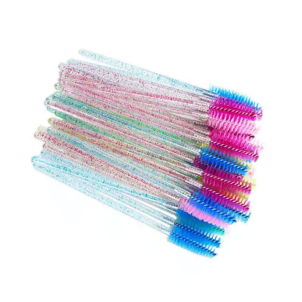 Brosse à cils en cristal jetable, baguettes de Mascara, Extension de cils, microbrosse, applicateur de sourcils, brosse de maquillage, 100 pièces