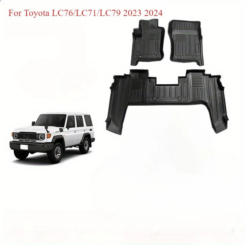 

For Toyota LC76/LC71/LC79 2023 2024 Floor Mats All Weather full set of trunk mat TPE Rubber Protection Mat Accessories
