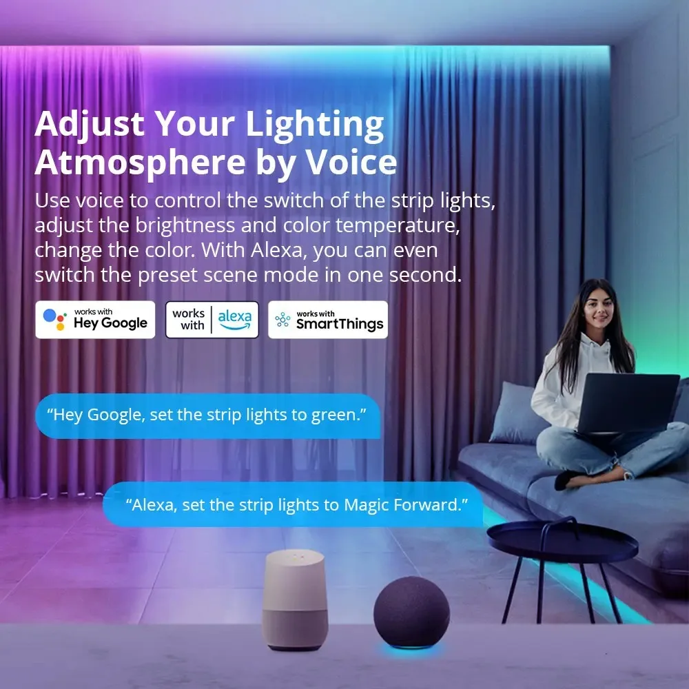 SONOFF L3 L2 Lite RGBIC Wifi สมาร์ทไฟ LED Strip รีโมทคอนโทรลไร้สายเสียง/ประเภท C DC5V อะแดปเตอร์ smart Home Assistant Alexa Yandex