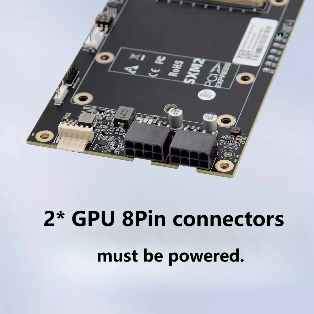 SlimSAS To SXM2 X16 Direct Pass-through Base Board Adapter PCIE 3.0 SFF-8654 for Nvidia V100 GPU External Expansion Card