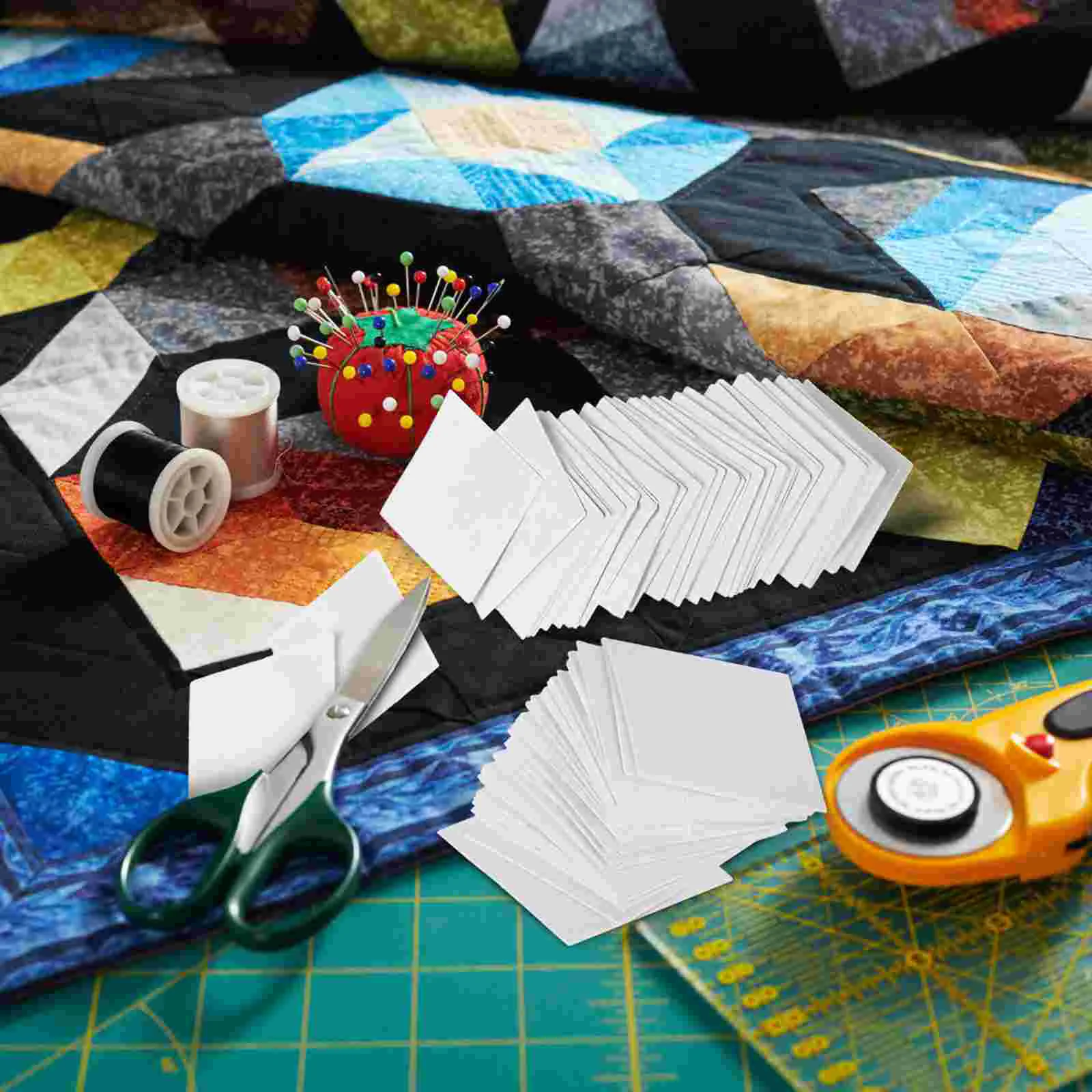 300pcs Patchwork Templates Paper Quilting Template Quilting Patchwork Sewing Pattern Piecing Paper For Beginners Children