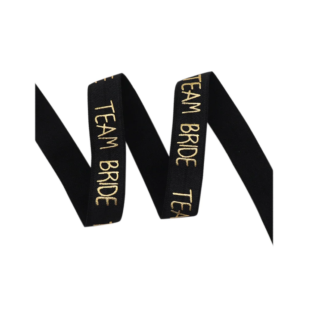 

Team Bride Gold Fold Over Elastic Band 15mm FOE Ribbon for Bachelorette Bridal Shower DIY Hair Bows Wedding Party Accessories