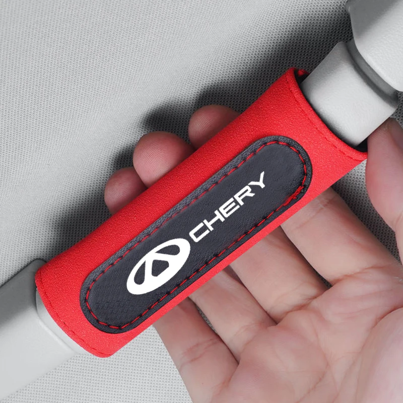 Suede Car Roof Armrest Handle Protective Cover for Chery Logo Cowin Tiggo Turbo V5 Eastar QQ QQ3 QQ6 Arrizo Fengyun Amulet M11