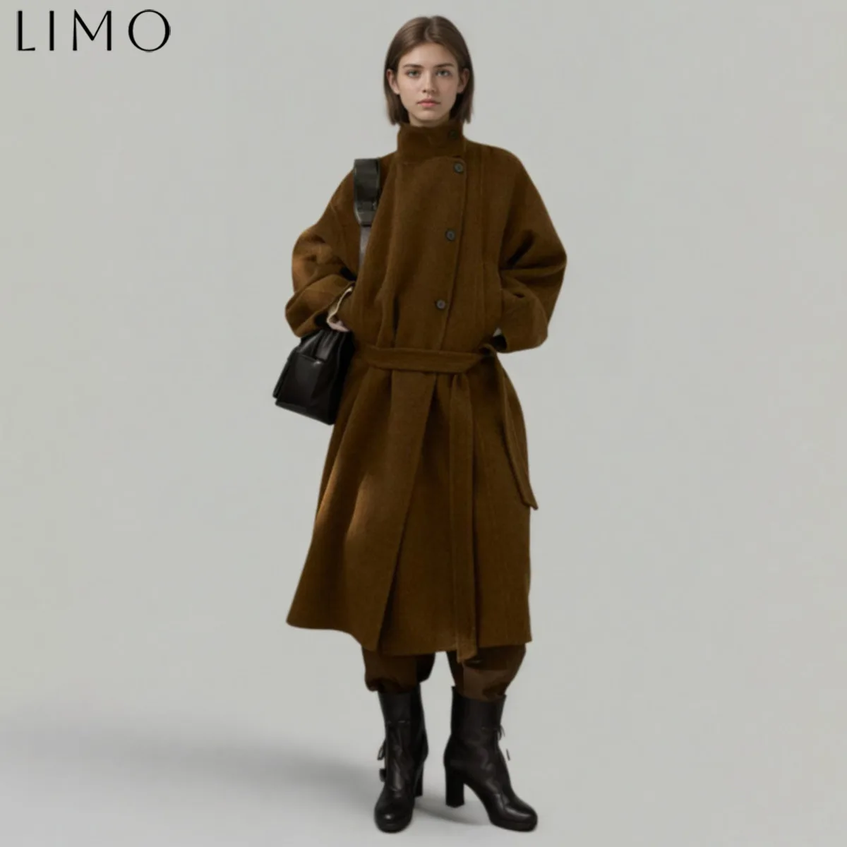 

LIMO Women's Retro Wool Cotton Blend Long Coat, Versatile Designer Commute Travel Easy Wear Autumn It's the best choice