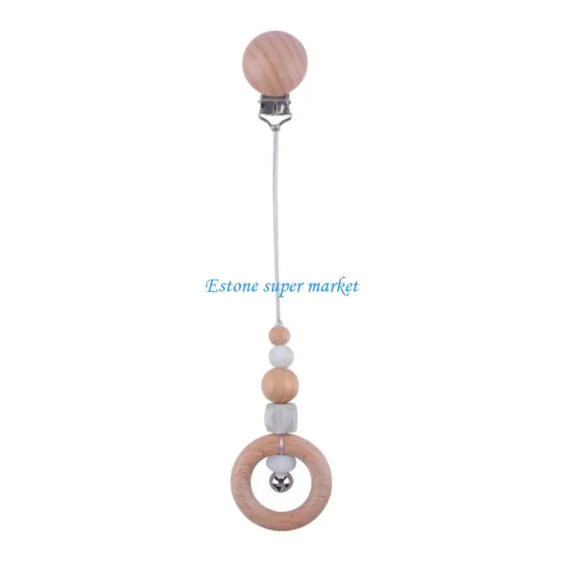 

090B Baby Pacifier Clip Silicone Pacifiers Holder Chain Beech Loud Teething Toy