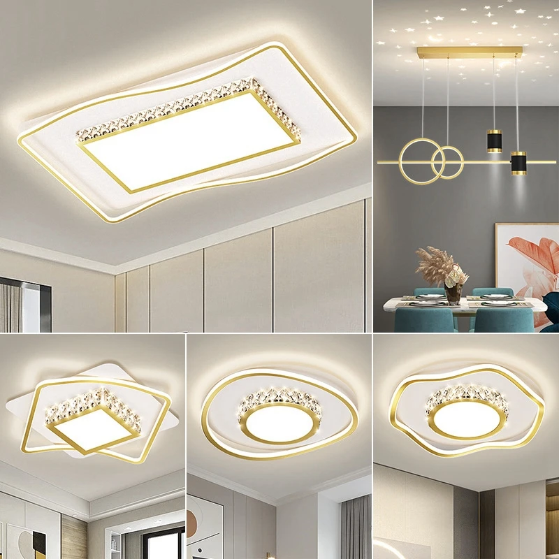 Imagem -02 - Luz de Teto Led Cristal para Sala de Estar Lustre Moderno Decoração Interior Luminárias Quarto de Luxo e Restaurante Novo 2023