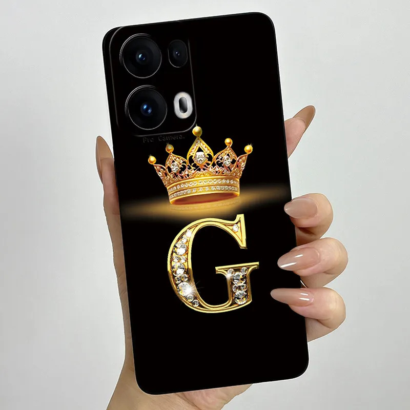 Crown Letter Case For OPPO Reno 13 Pro 5G 13Pro Back Cover Matte Silicone Full Protection Phone Case For OPPO Reno13 Pro Shells