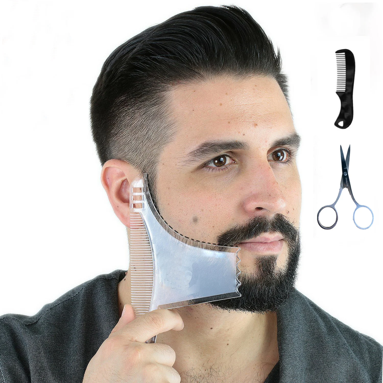 3pcs Men's Beard Shaper Tool Beard Shaping Styling Comb Template Clippers Man Beard Comb Barbershop Accessories