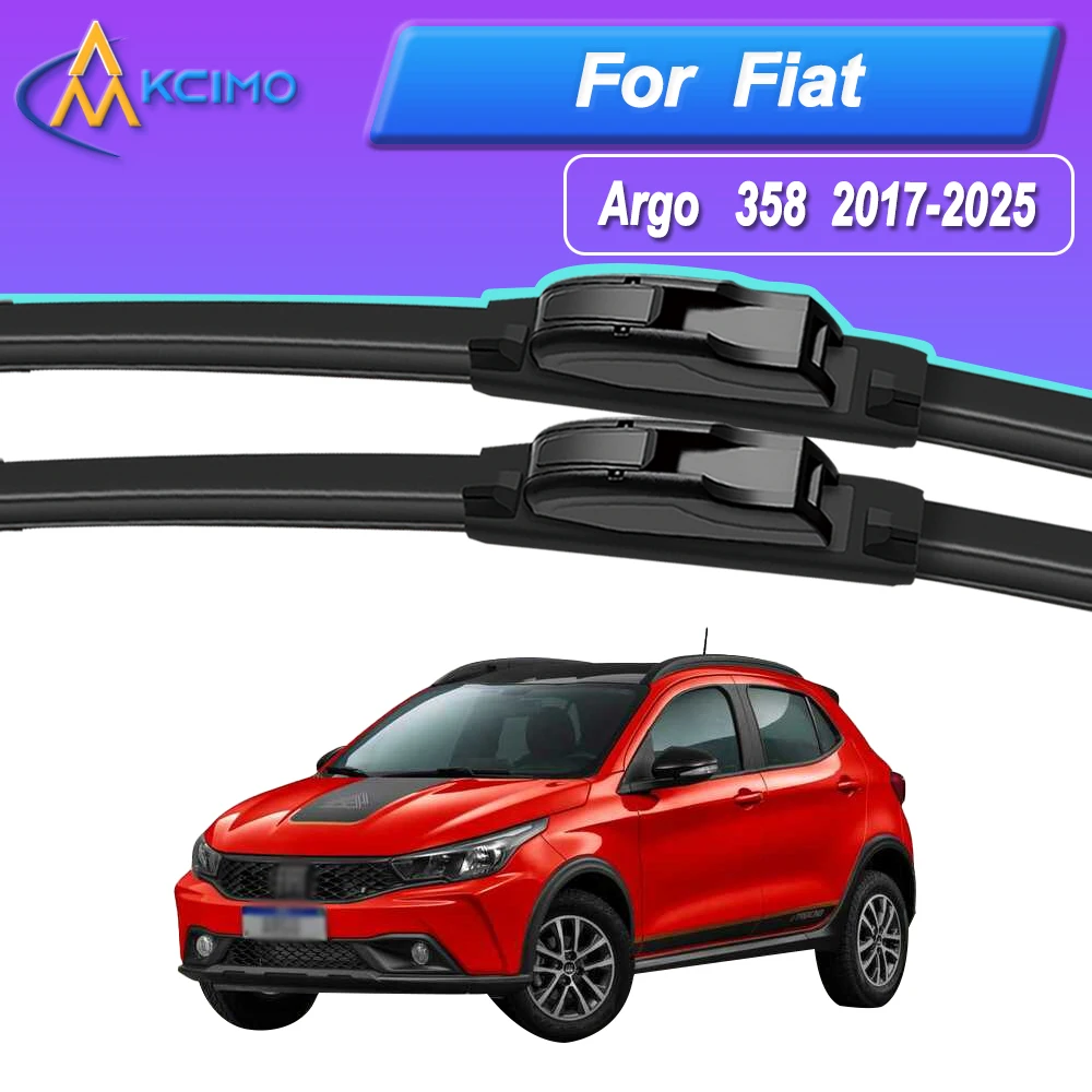 

Силиконовые щетки стеклоочистителя автомобиля для Fiat Argo 358 2017-2025 — всепогодные бесшумные щетки стеклоочистителя, быстросъемный зажим