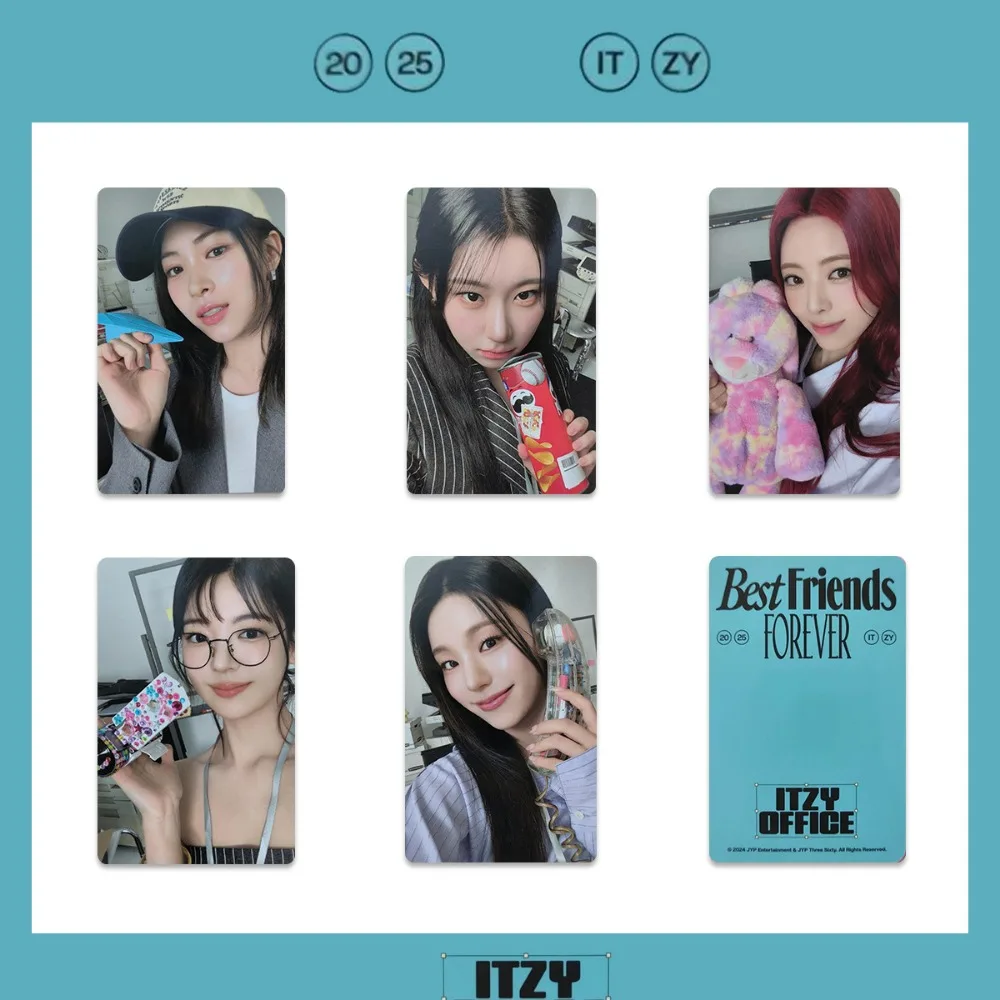 Kpop Idols ITZY 2025 Desk Calendar Season's Greetings Photo Card LOMO Card Yeji Lia Ryujin Chaeryeong Yuna Fans Collection Gift