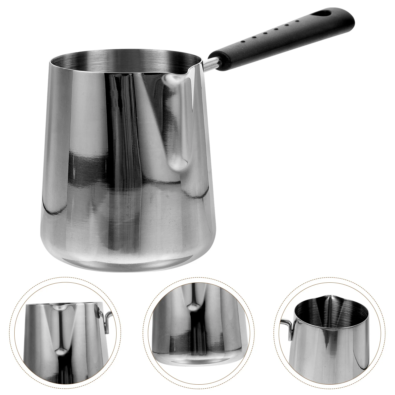 

Hot Oil Pan Saucepans Small Boil Pot Reusable Flat Cast Iron Skillet Mini Stainless Steel