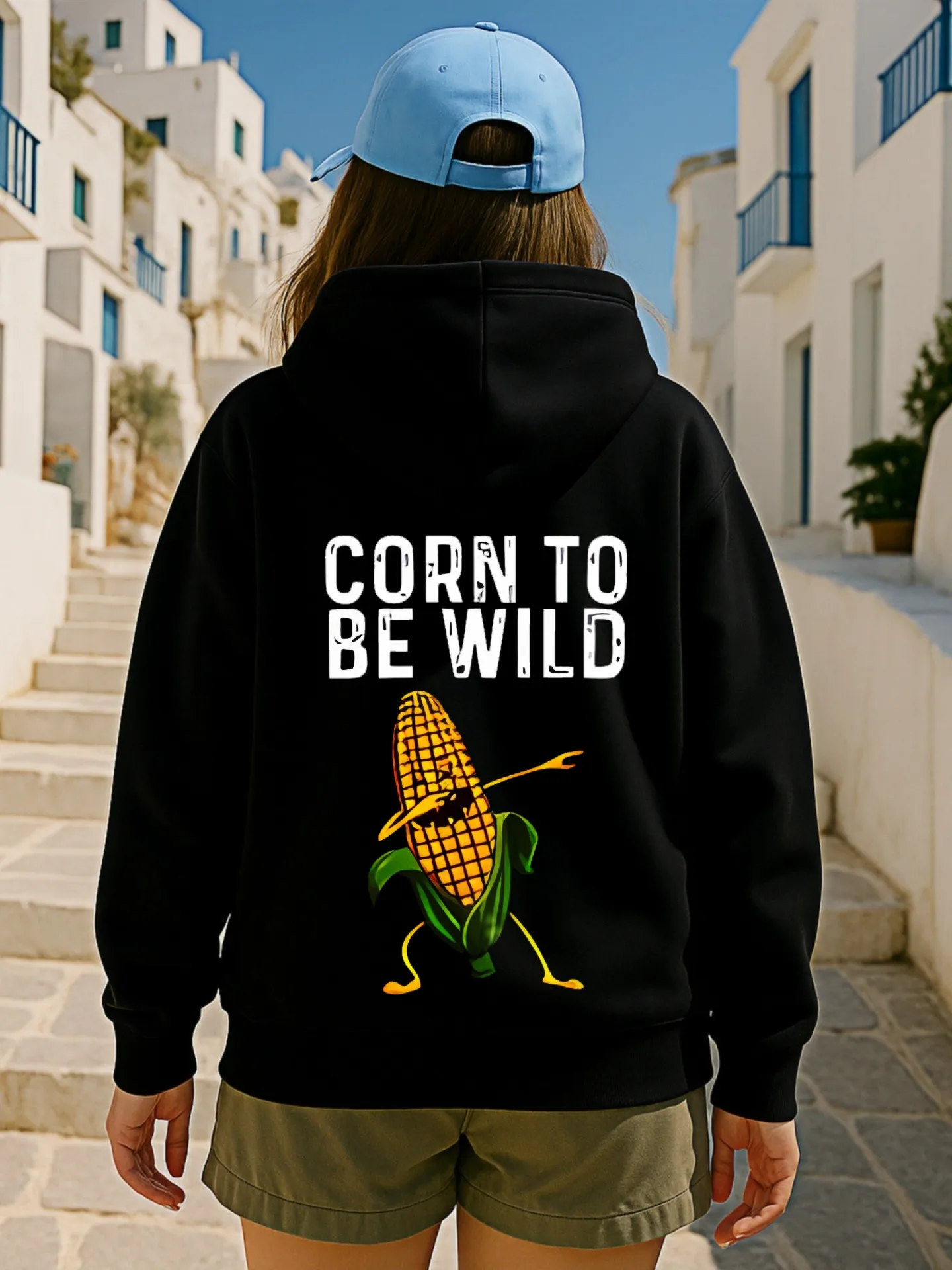 هوديي جرافيك للنساء، طباعة الذرة، جمالية كاجوال، قماش ناعم، ملابس يومية غير رسمية، للمراهقين #2