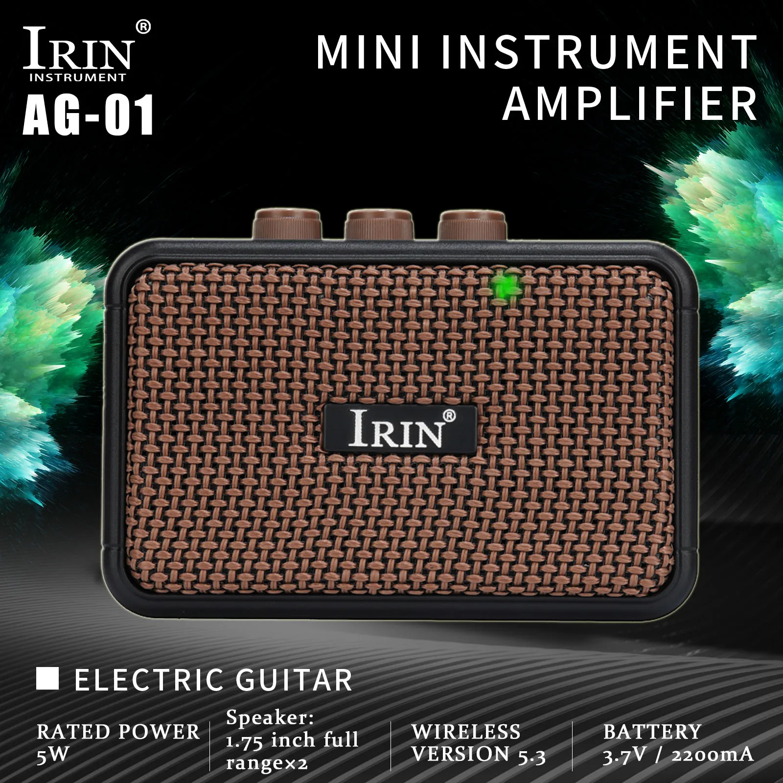 

IRIN Audio Electric Guitar Sound Amplifier 5W Rechargeable Portable Overdrive Sound Amplifier Electric Guitar Bass Accessories