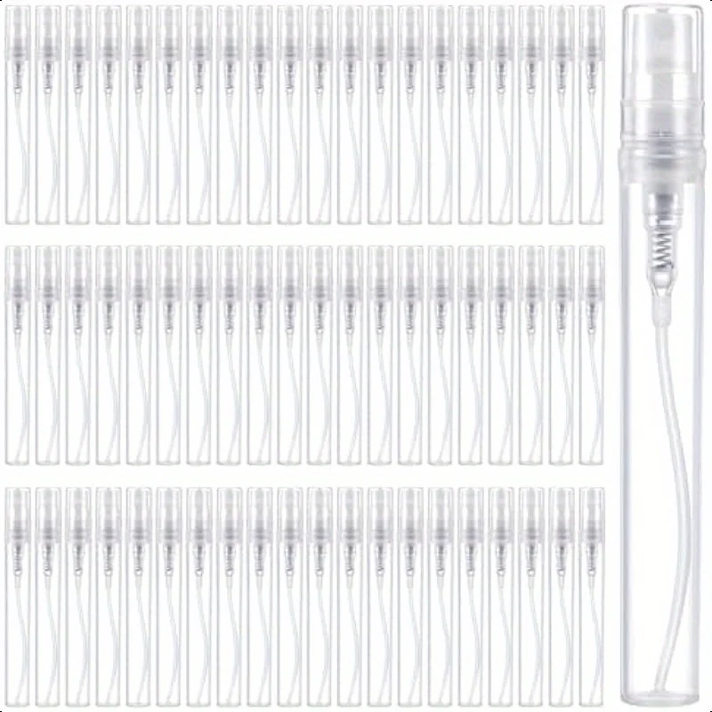100 Stück 5ml Mini Klare Leere Plastik-Sprühflasche Nachfüllbarer Kosmetik-Zerstäuber Feiner Nebel Flasche für Ätherische Öle für Reisen – Detail 1