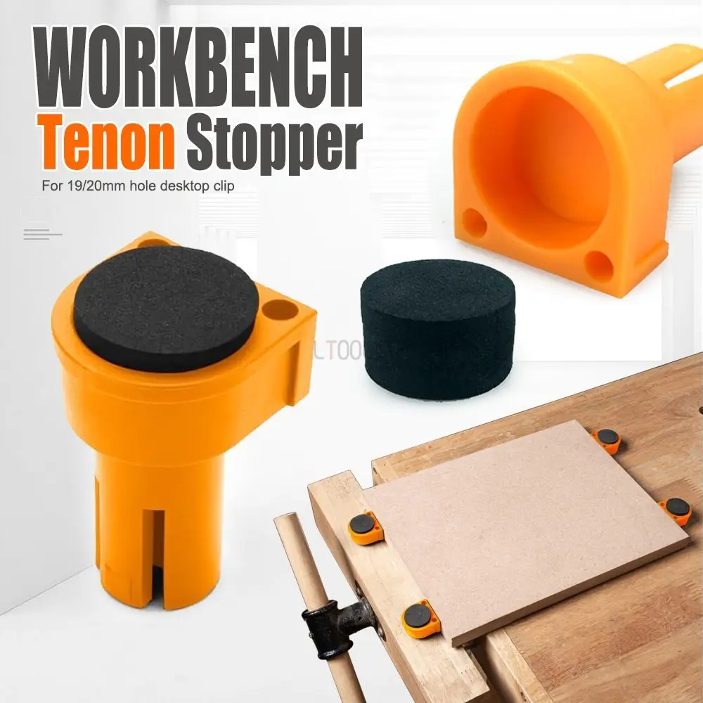 Workbench Table Peg Lift Heighten Bench Clamp 19/20mm Dog Hole Brake Stops Nylon Woodworking Workshop Tools Limit Block