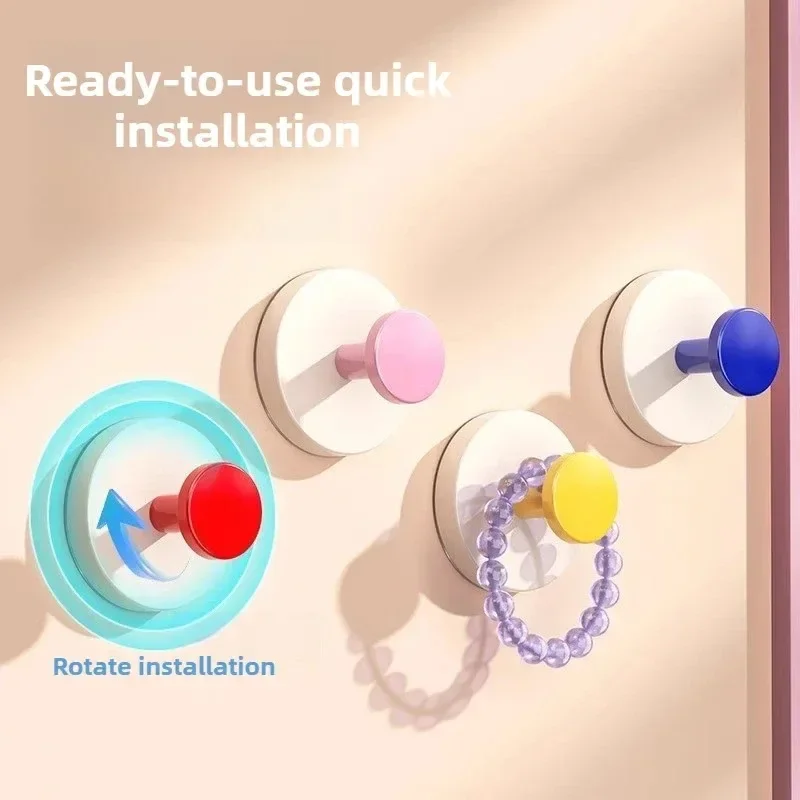1-Second Install Super Strong Adhesive Hooks:Entryway Wall Mounted Key&Coat Holder,No Drill Vacuum Suction Cup for Hat Organizer