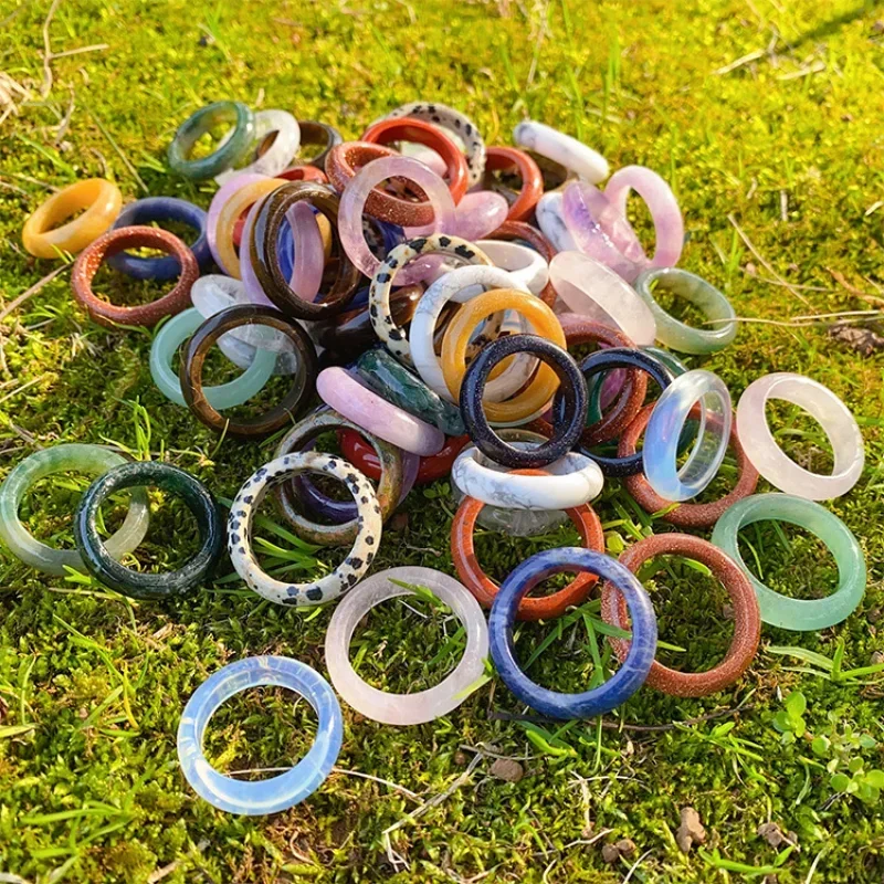 

Название товара wholesale 100 шт. Кольца из натурального камня Калаит Опал Тигровый глаз Аметисты Агаты Кристалл Женское кольцо на палец Вечеринка Свадебный подарок Код товара