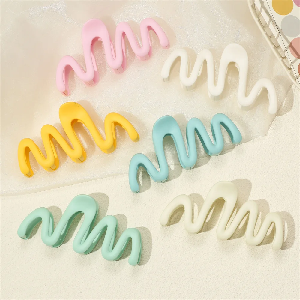 

set Colorful Acrylic Hair Claw Clip Large Wave Y2k Hairpins Hair Clamps Barrettes Hair Accessories Summer Ponytail Headwear