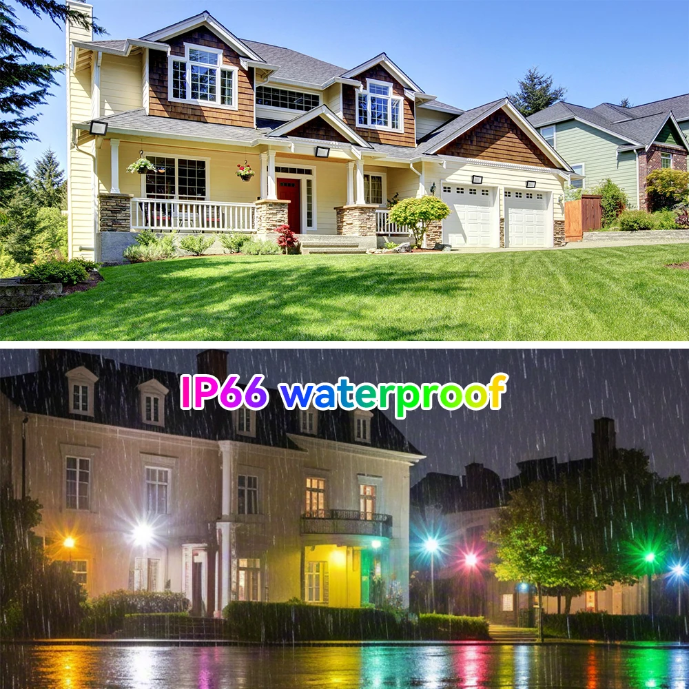 TUYA RGB الكاشف الذكية APP التحكم LED حديقة الأضواء IP66 مقاوم للماء 50 واط 100 واط WIFI ربط أضواء للإضاءة في الهواء الطلق #5