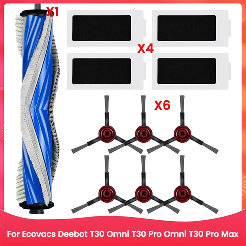 ABBK-Ecovacs Deebot T30 Omni용, T30 Pro Omni용 메인 사이드 브러시 Hepa 필터, T30 Pro Max, 교체 부품