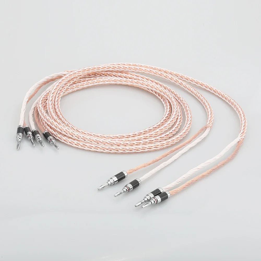 

1 пара Hi-Fi аудио 8TC соединительный кабель динамика Hi-Fi кабель динамика с разъемом типа «банан» из углеродного волокна