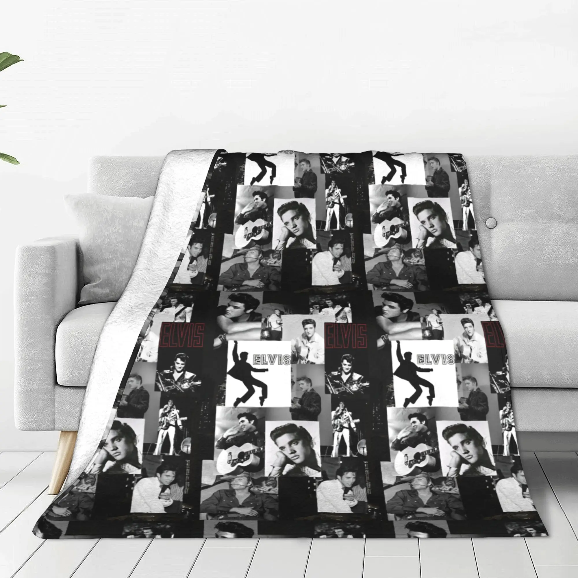 Legends of E-Elvis P-Presleys Knitted Blankets Coral Fleece Plush Warm Throw Blanket for Car Sofa Couch Bed Rug