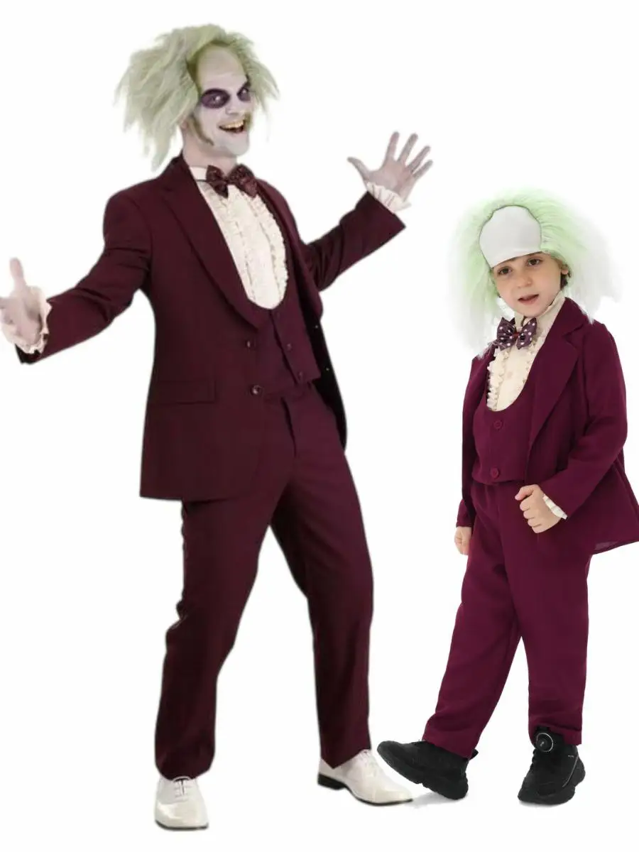 Kostum Pertunjukan Halloween Dewasa Anak-Anak Orang Tua-Anak ow Bug Juice Devil Outfit Pertunjukan Panggung Baju Tradisional Tiongkok